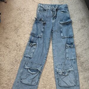 SHEIN Denim Cargo Women Jeans
